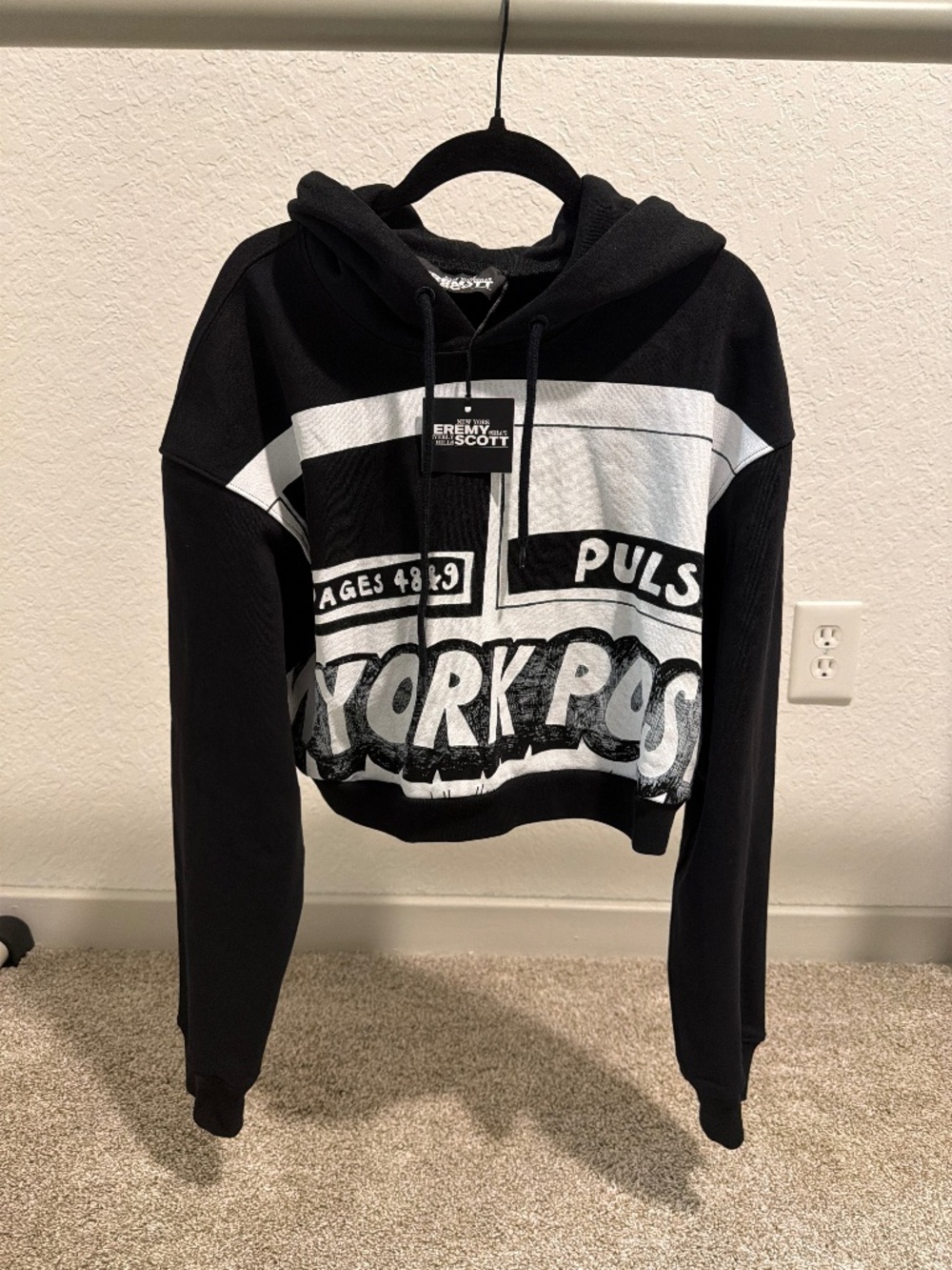 NWT Jeremy Scott cropped hoodie